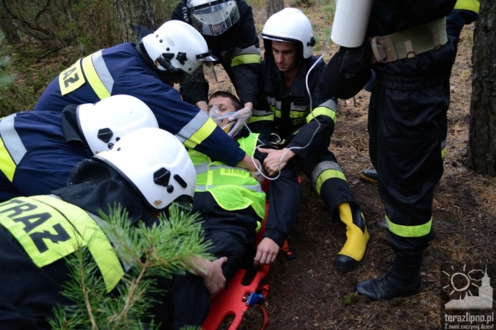 Pożar lasu i poważny wypadek w Brzeźnie! - fotoreportaż