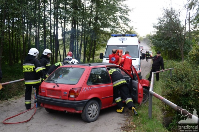 Pożar lasu i poważny wypadek w Brzeźnie! - fotoreportaż