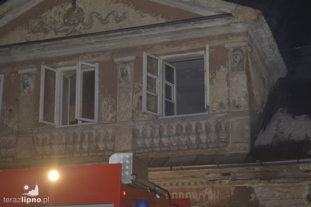 Pożar budynku w centrum Lipna!