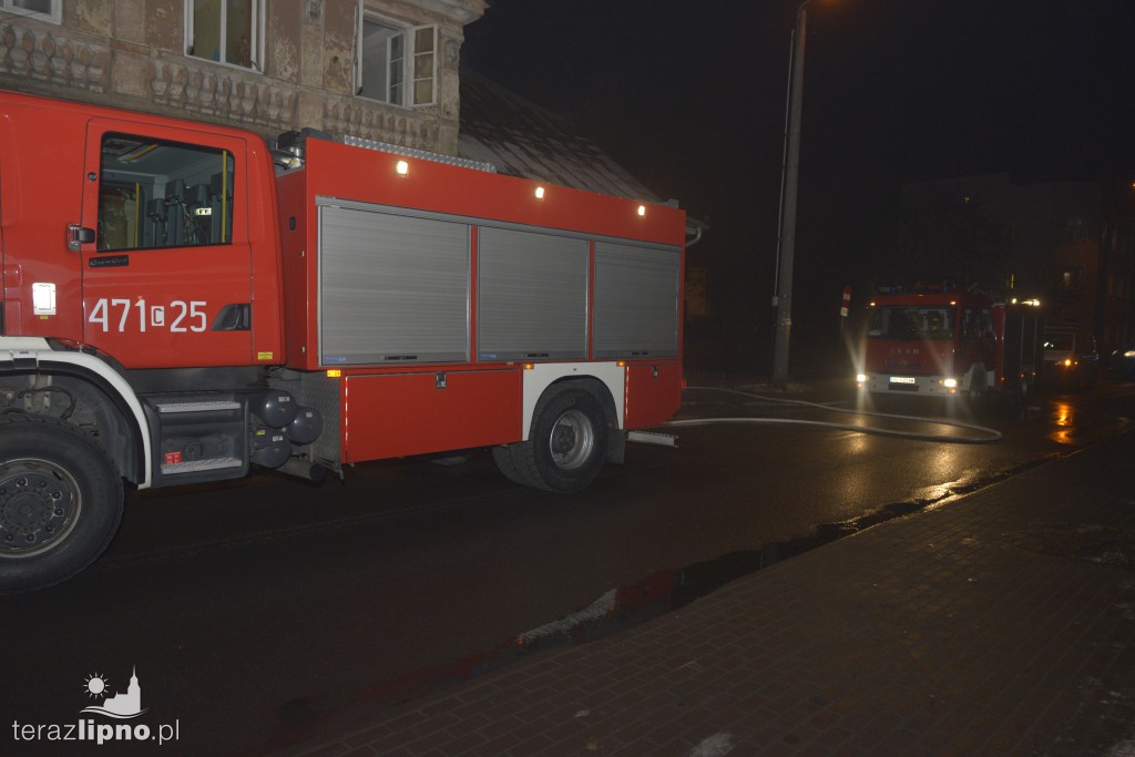 Pożar budynku w centrum Lipna!