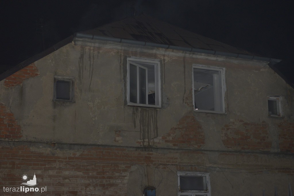 Pożar budynku w centrum Lipna!