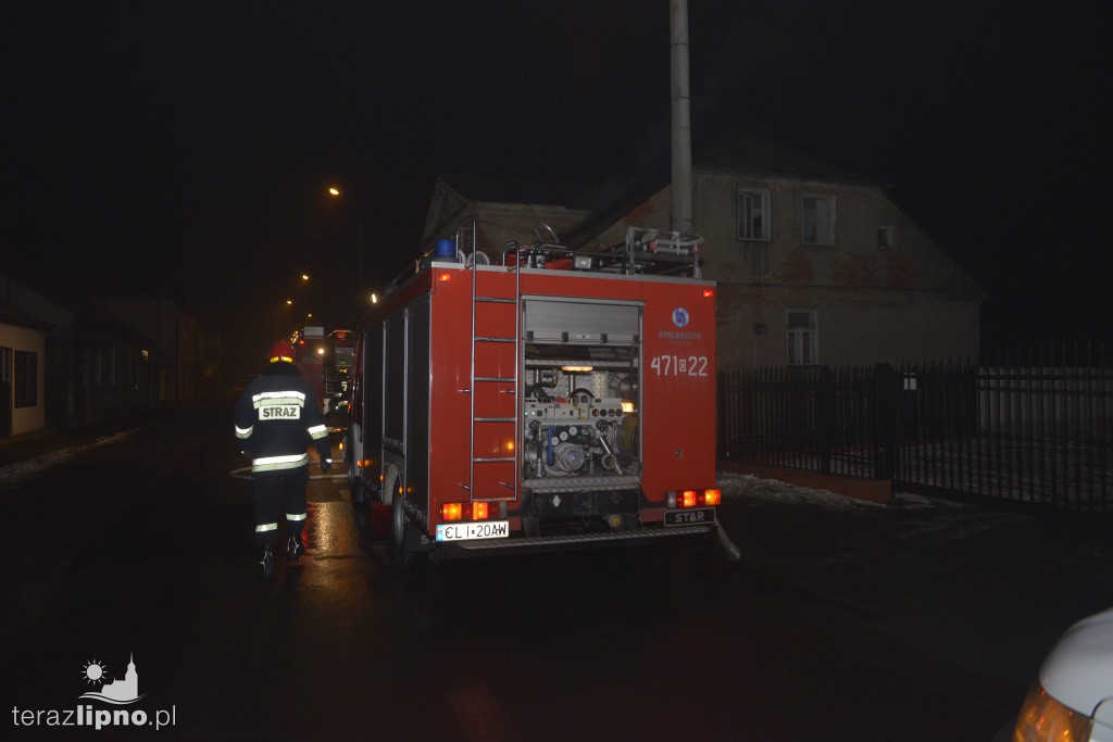 Pożar budynku w centrum Lipna!