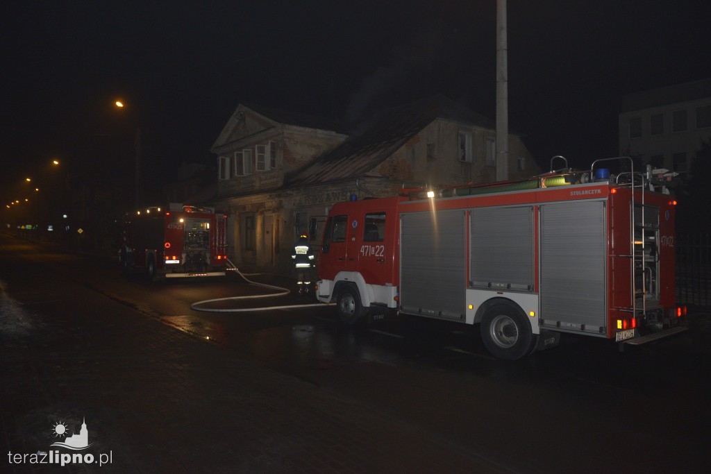 Pożar budynku w centrum Lipna!