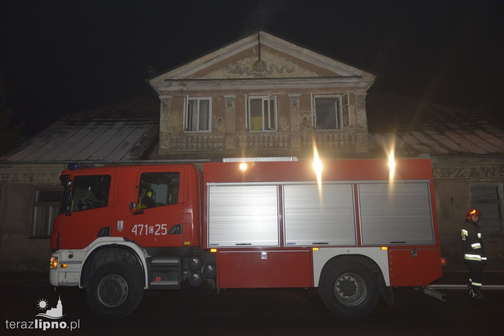 Pożar budynku w centrum Lipna!