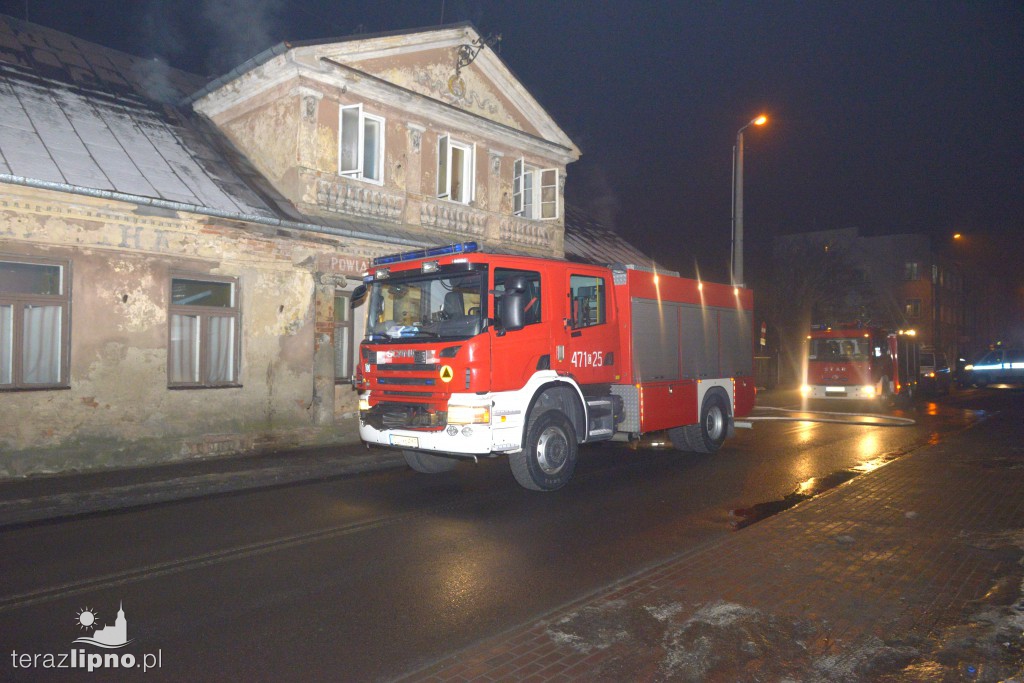 Pożar budynku w centrum Lipna!