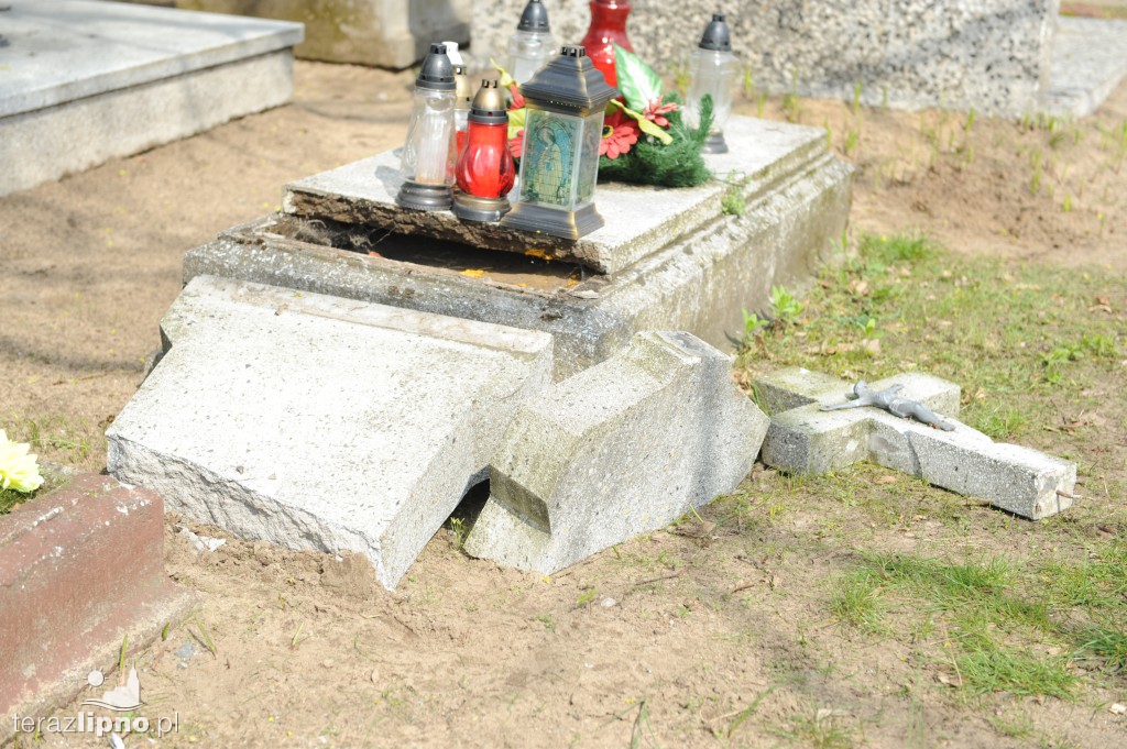 Dewastacja grobów w Skępem
