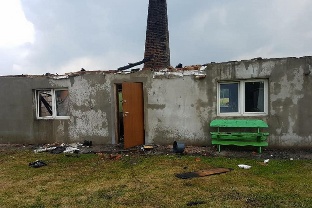 Pożar budynku w gminie Tłuchowo