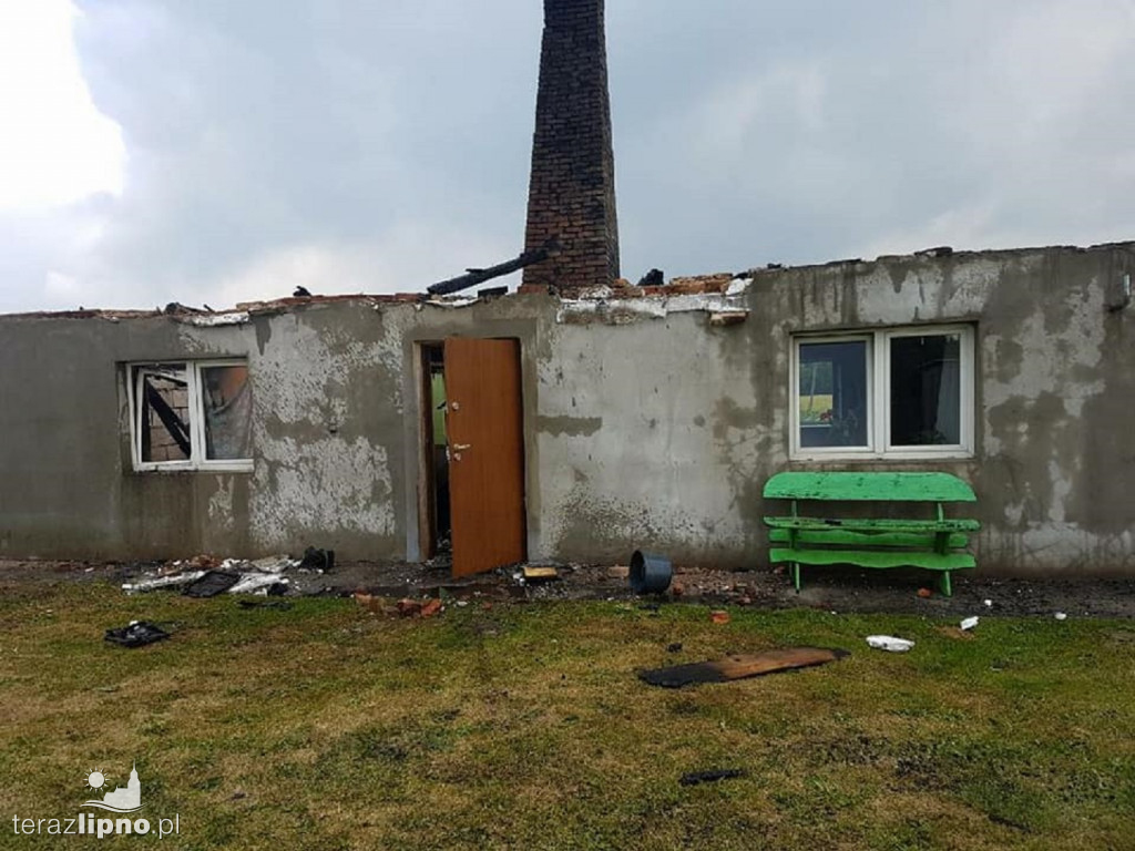Pożar budynku w gminie Tłuchowo