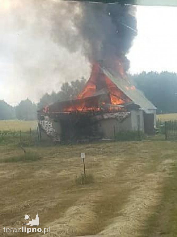 Pożar budynku w gminie Tłuchowo