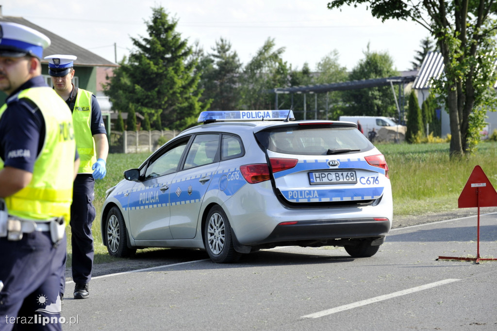 Zderzenie motoroweru i ciężarówki na DK 67