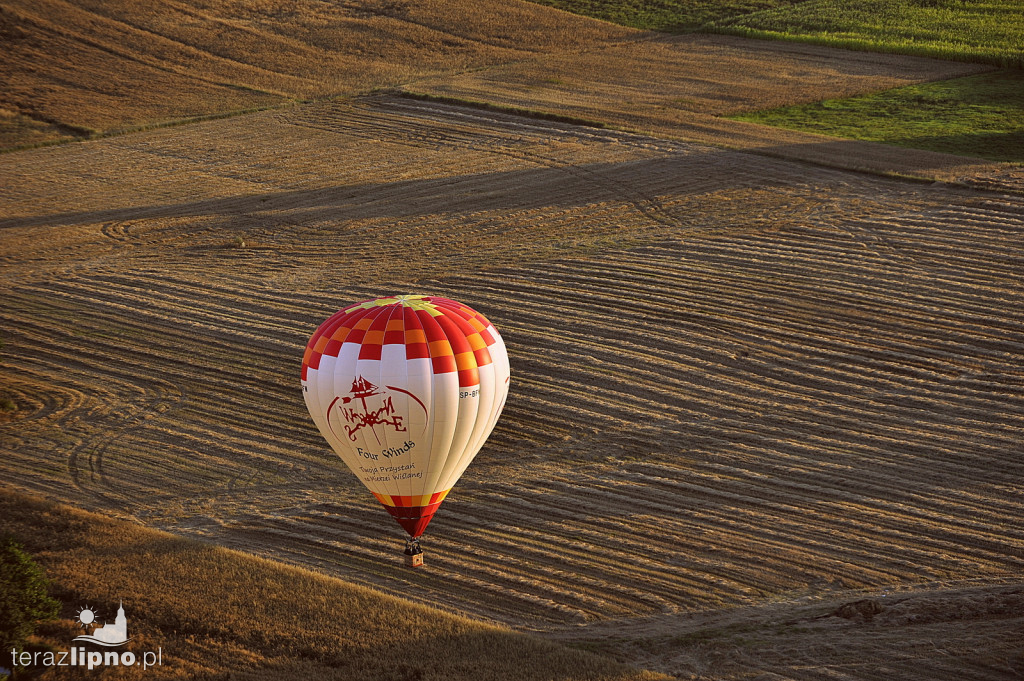 Panorama z lotu ptaka. Festiwal balonów w Lipnie