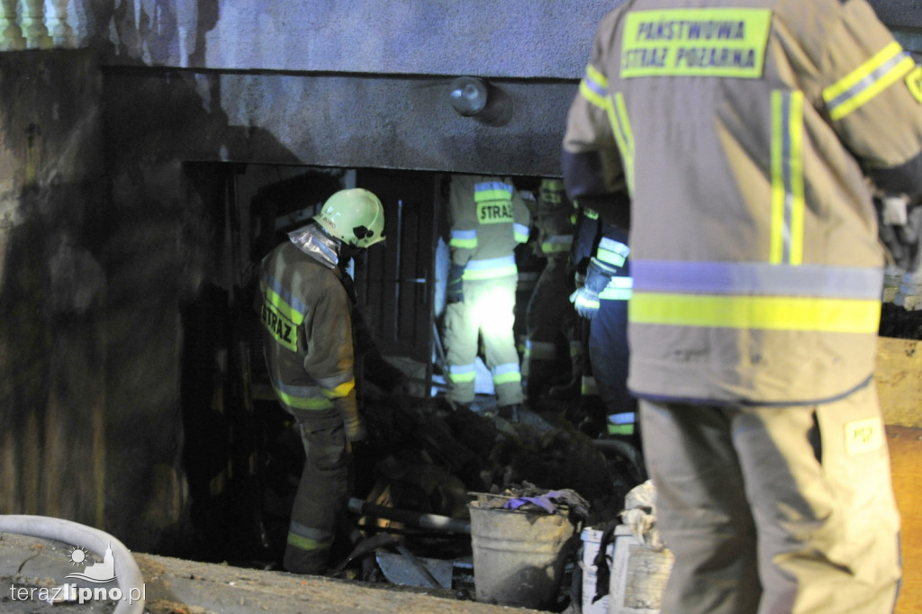 Pożar budynku na ulicy Górnej w Lipnie