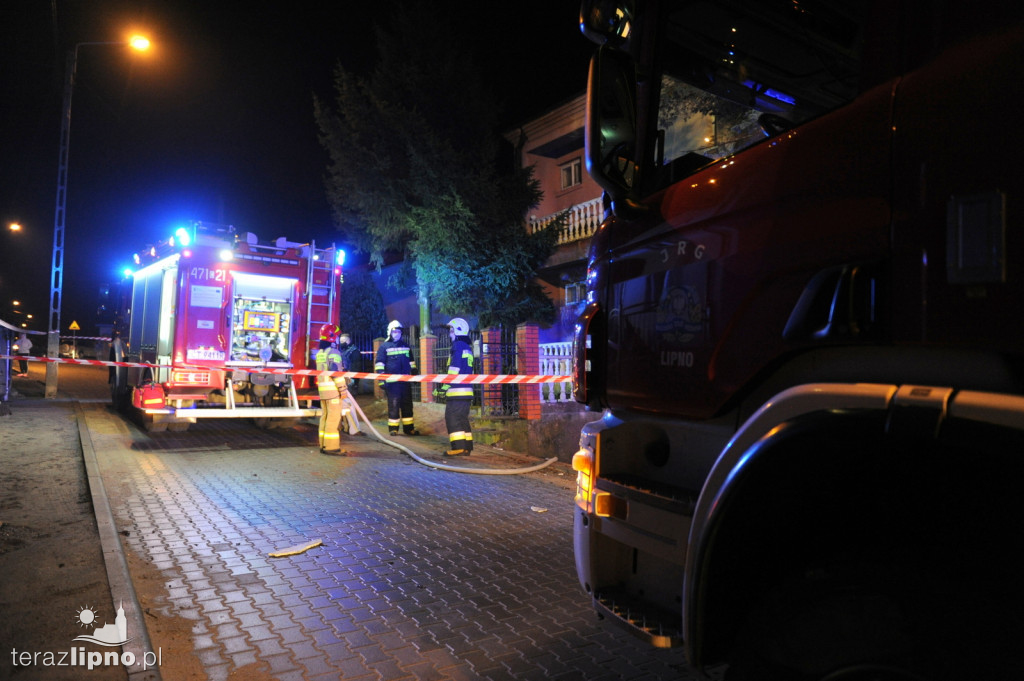 Pożar budynku na ulicy Górnej w Lipnie