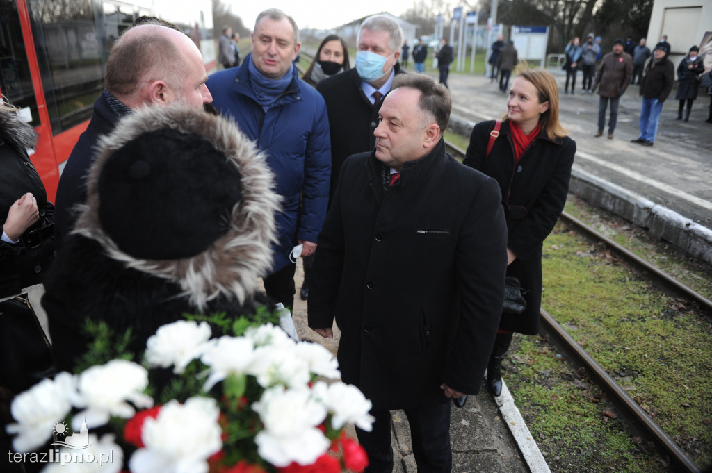 Powitanie Marszałka na dworcu w Lipnie