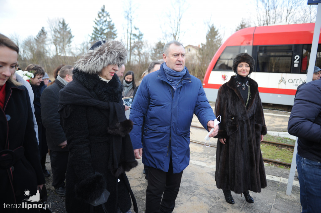 Powitanie Marszałka na dworcu w Lipnie