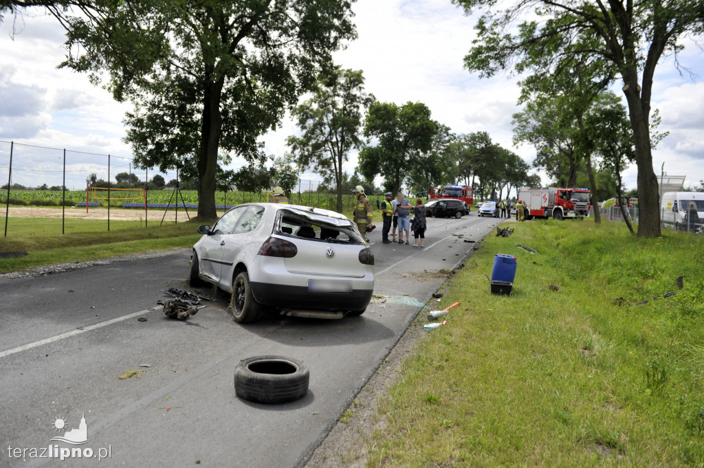 Zderzenie pojazdów na DW 557 w Chlebowie