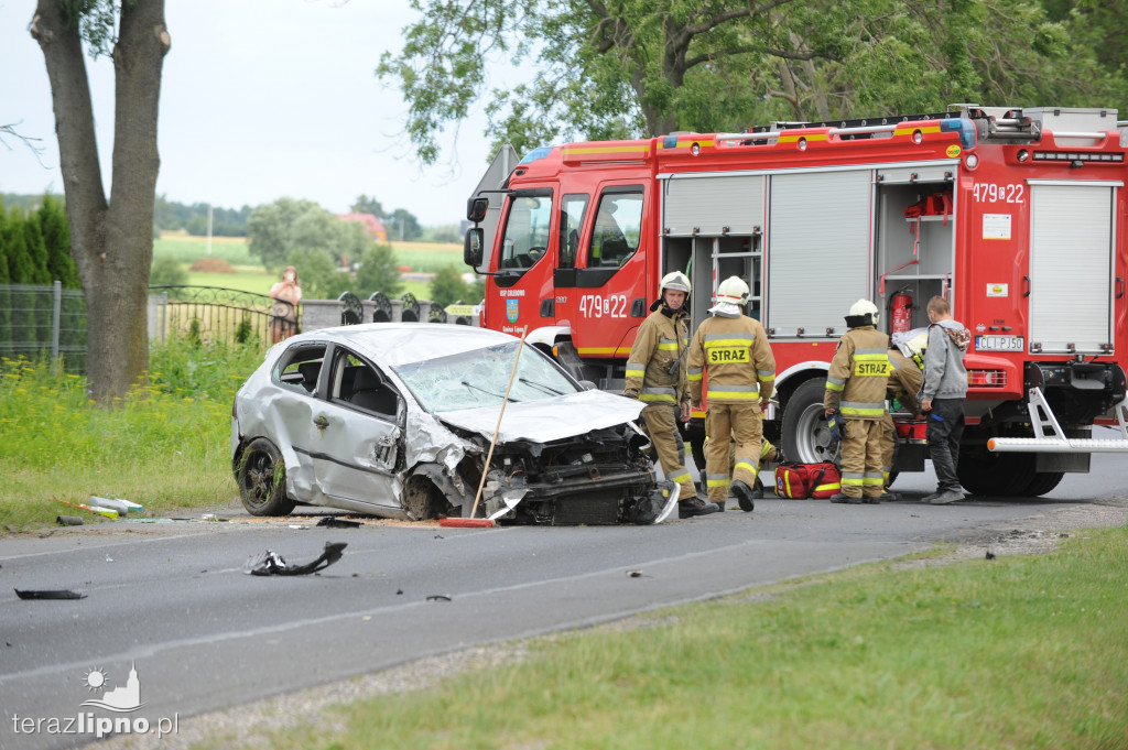 Zderzenie pojazdów na DW 557 w Chlebowie