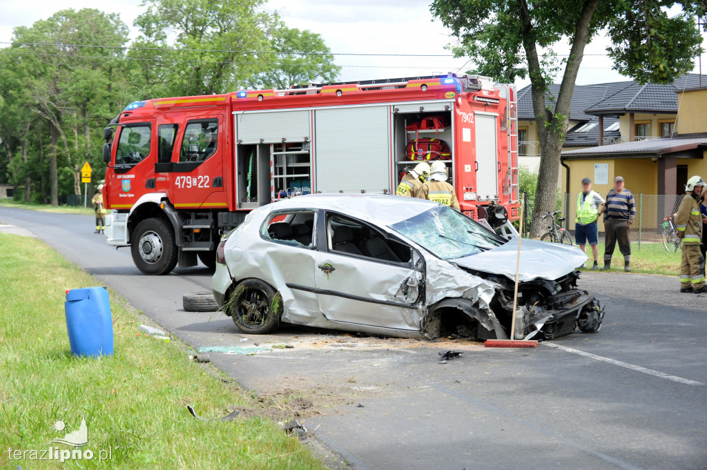 Zderzenie pojazdów na DW 557 w Chlebowie