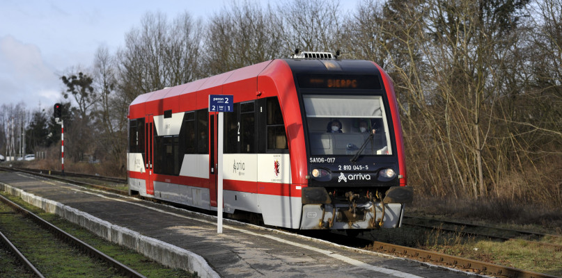 Pierwszy, po wznowieniu przejazd pociągu relacji Toruń-Sierpc odbył się 31 stycznia br. /Fot. Marcin Jaworski