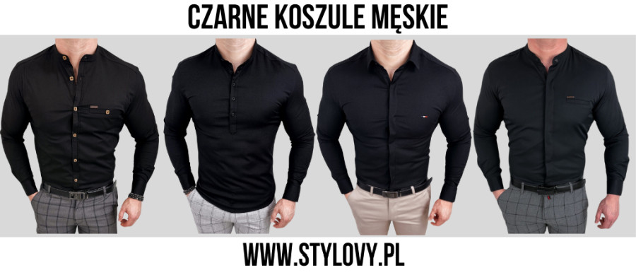 czarne koszule slim fi