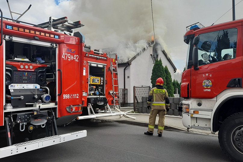 Lipno: Pożar budynku mieszkalnego